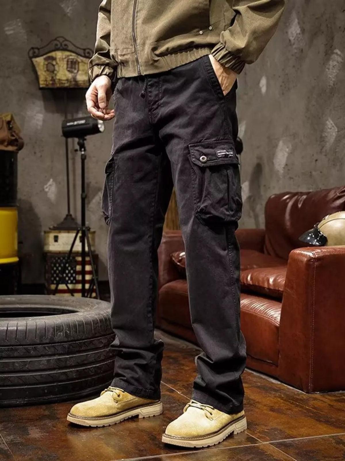 Modern Finesse Atlas Men's Multi-Pocket Cargo Pants — Extended Sizes