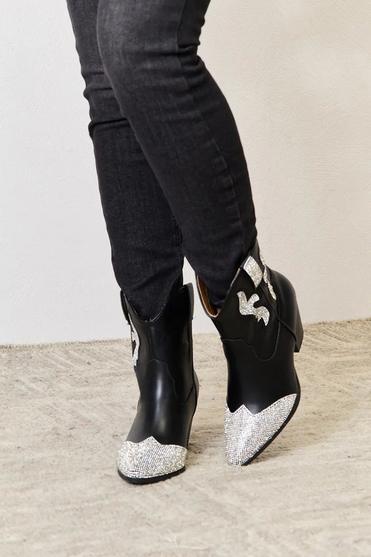 East Lion Corp Amara Rhinestone Pointed-Toe Boots
