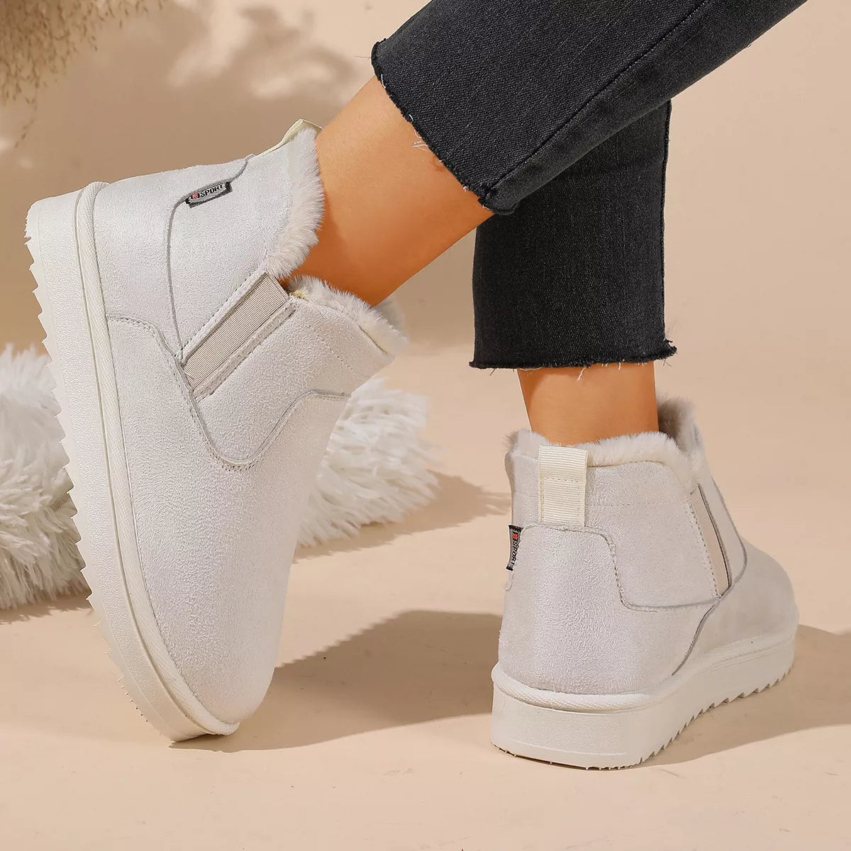 Modern Finesse Winter Walk Plush-Lined Suede Ankle Boots