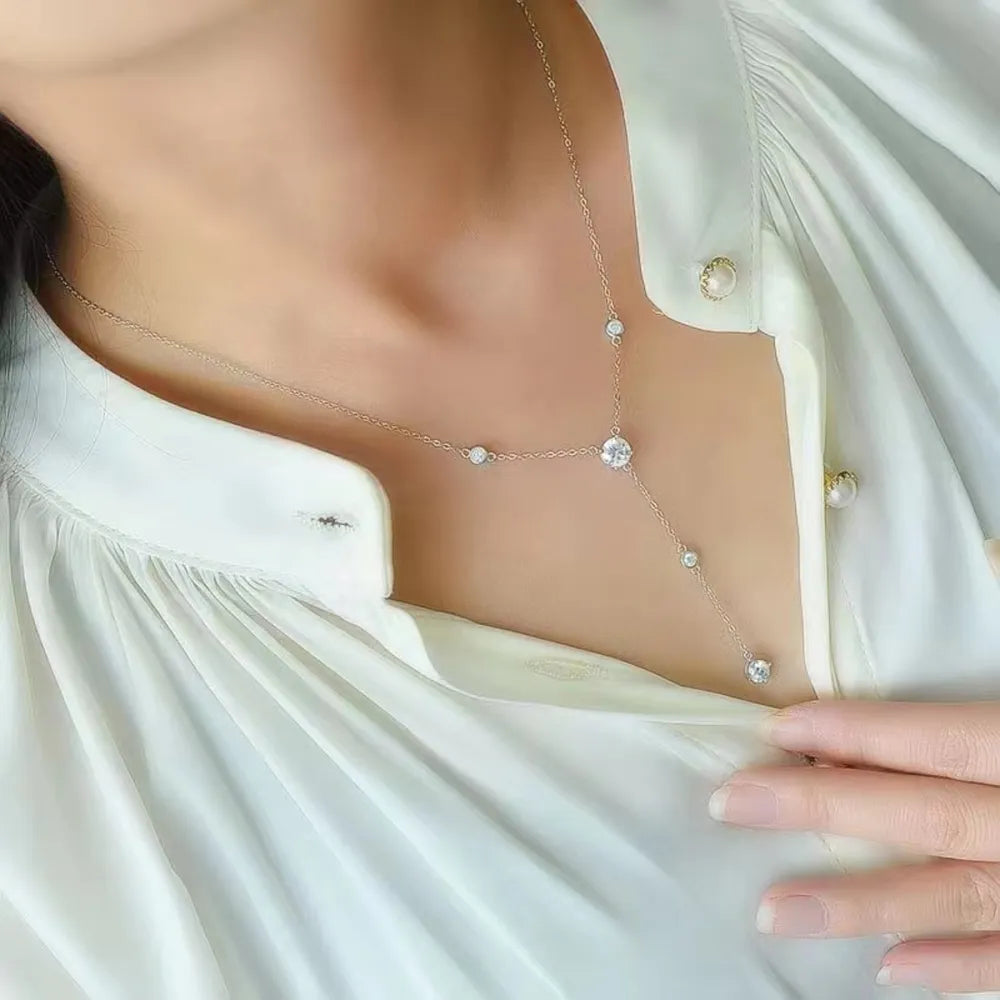 House Of Finesse Celestia 1.5 Carat Moissanite Necklace in silver