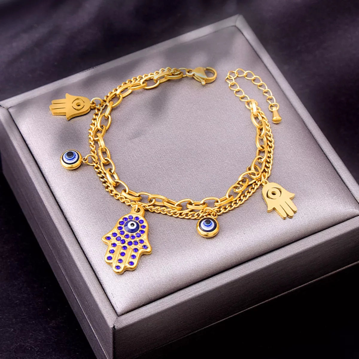 HOF Vale 18K Gold-Plated Hand Charm Jewelry Set