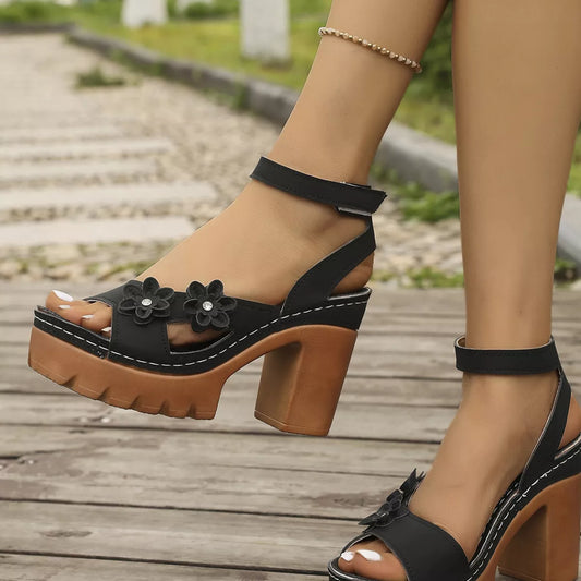 Modern Finesse Lyra Open-Toe Block-Heel Sandals
