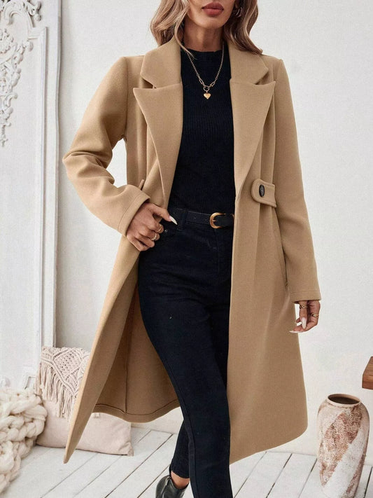 Modern Finesse Elara Lapel Collar Longline Coat