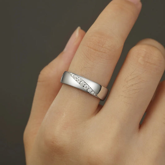 Modern Finesse Silver Halo 0.16 Carat Moissanite Ring - product image 2 of 4