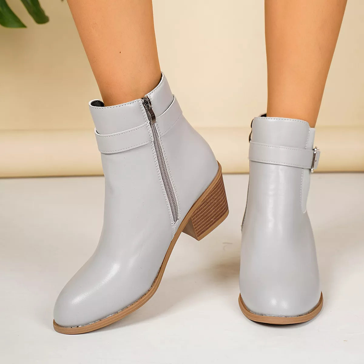 Modern Finesse Sharp Step Point-Toe Block-Heel Boots
