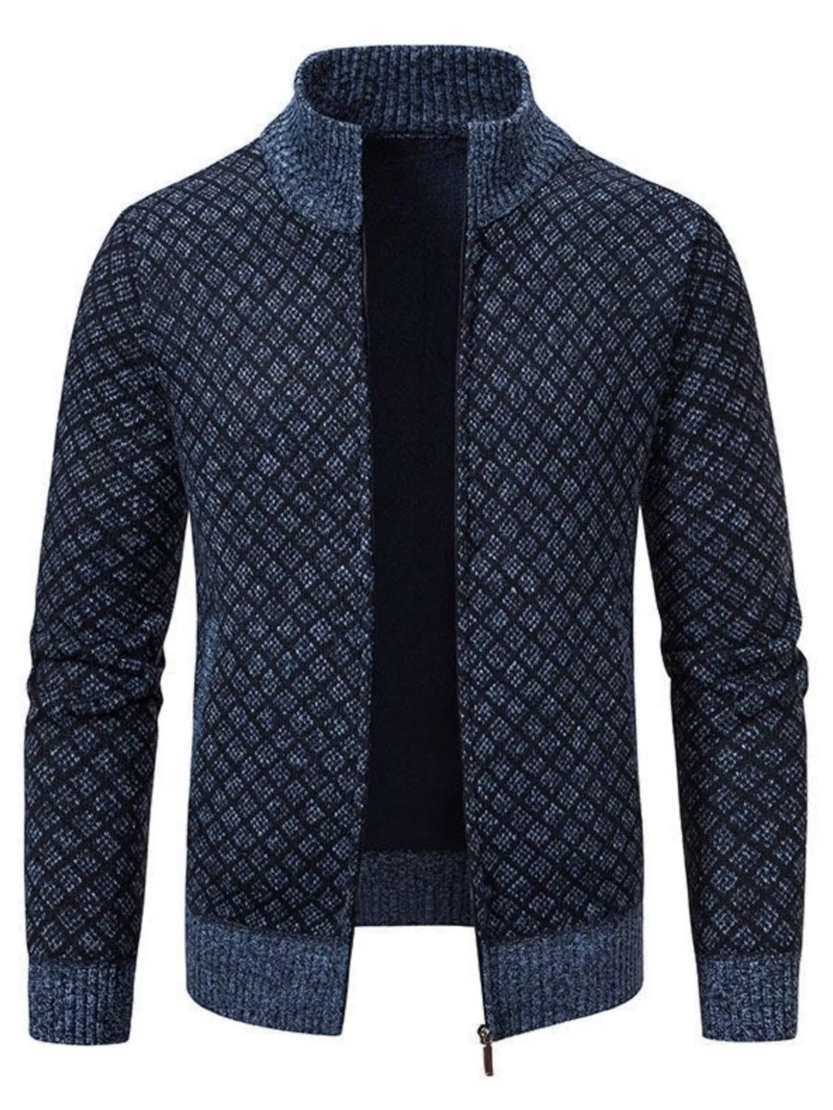 Modern Finesse Geo Line Full-Zip Cardigan - Men's Plus Size
