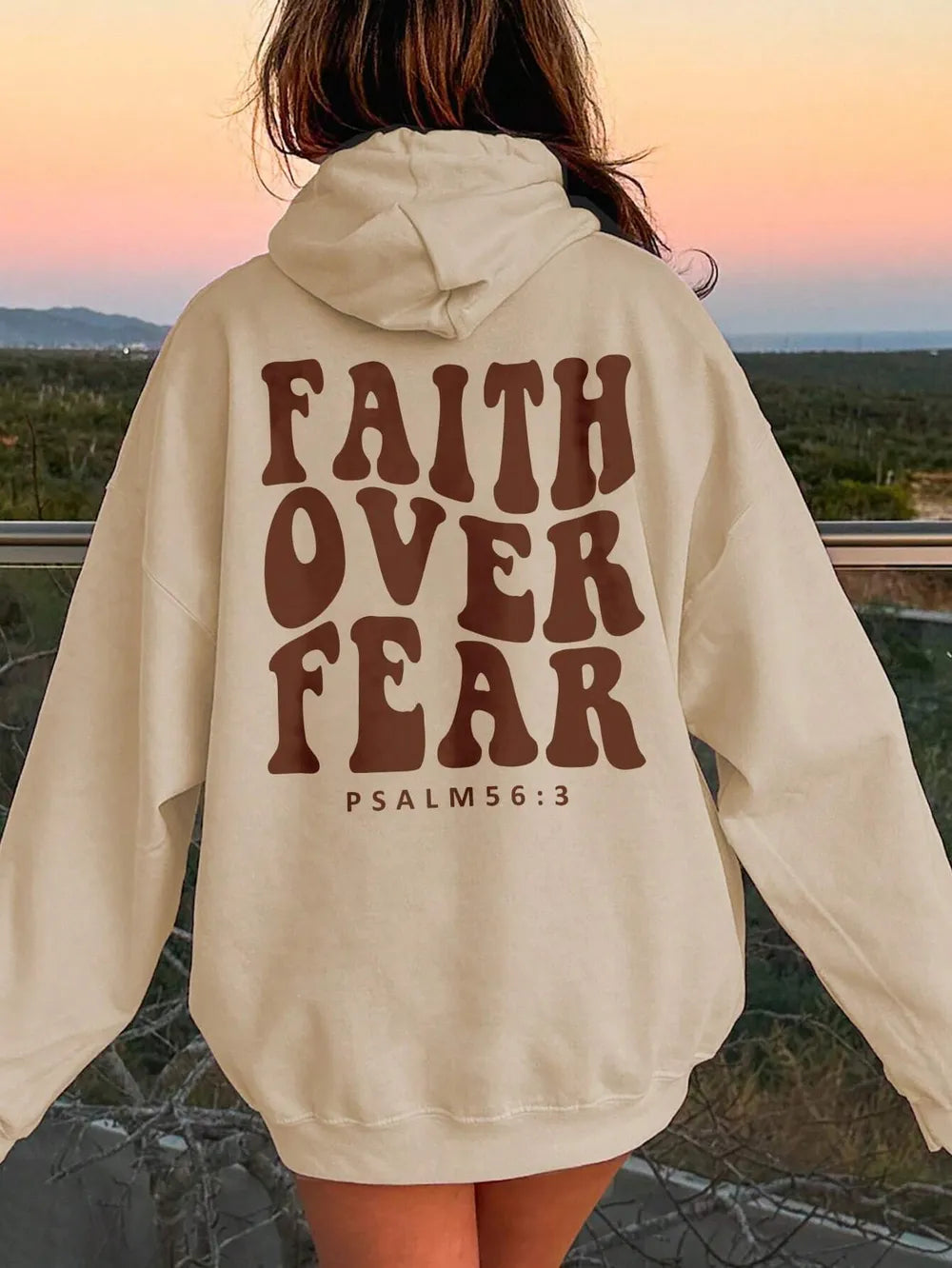 Modern Finesse Solace FAITH OVER FEAR Drop-Shoulder Hoodie