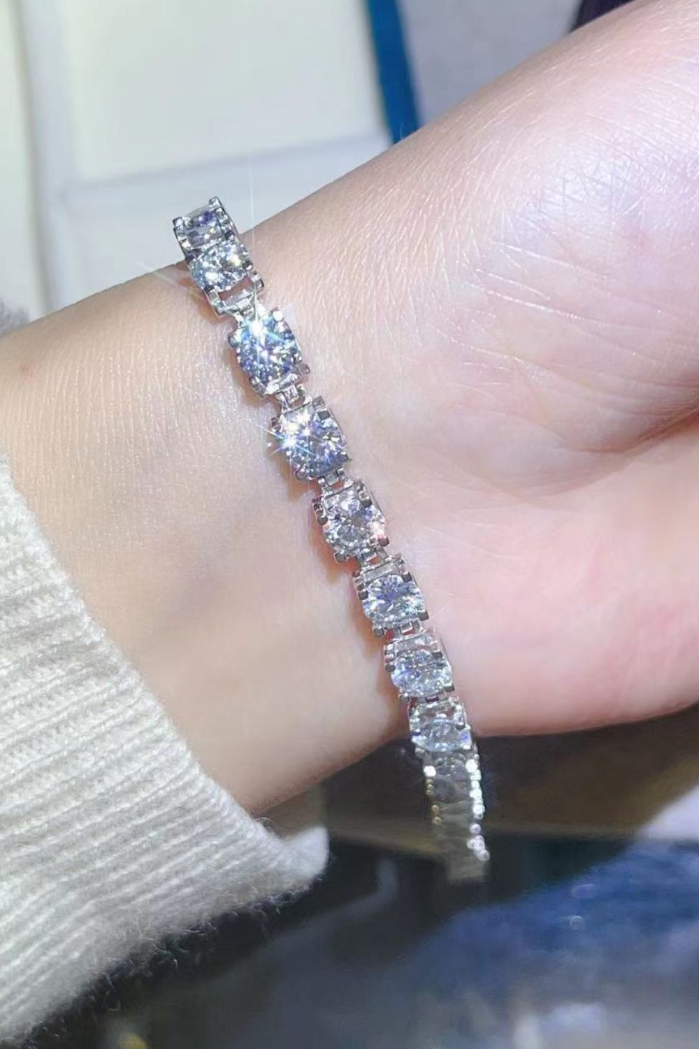 HOF Sienna 10 Carat Moissanite Platinum-Plated Bracelet