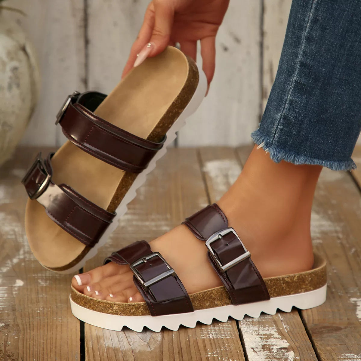 Modern Finesse Noelle Open-Toe Flat Sandals