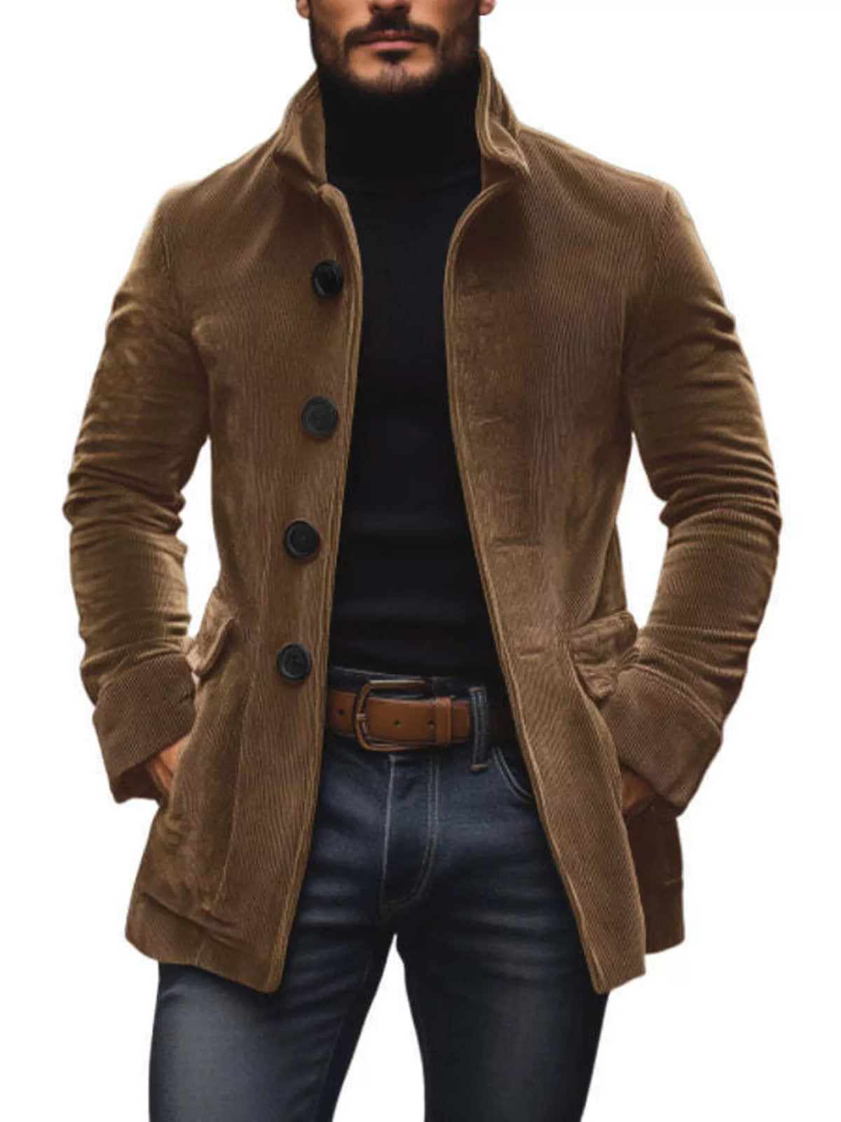 Modern Finesse Metropolitan Stand-Collar Coat