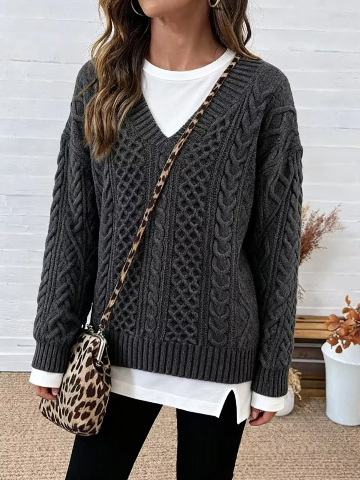 Modern Finesse Heritage Cable-Knit Sweater