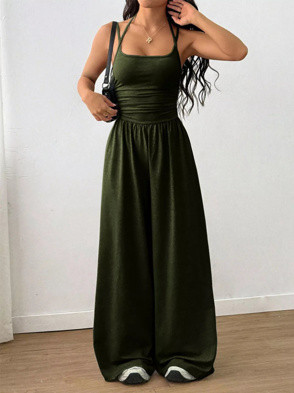 Modern Finesse Brielle Spaghetti Strap Wide-Leg Jumpsuit