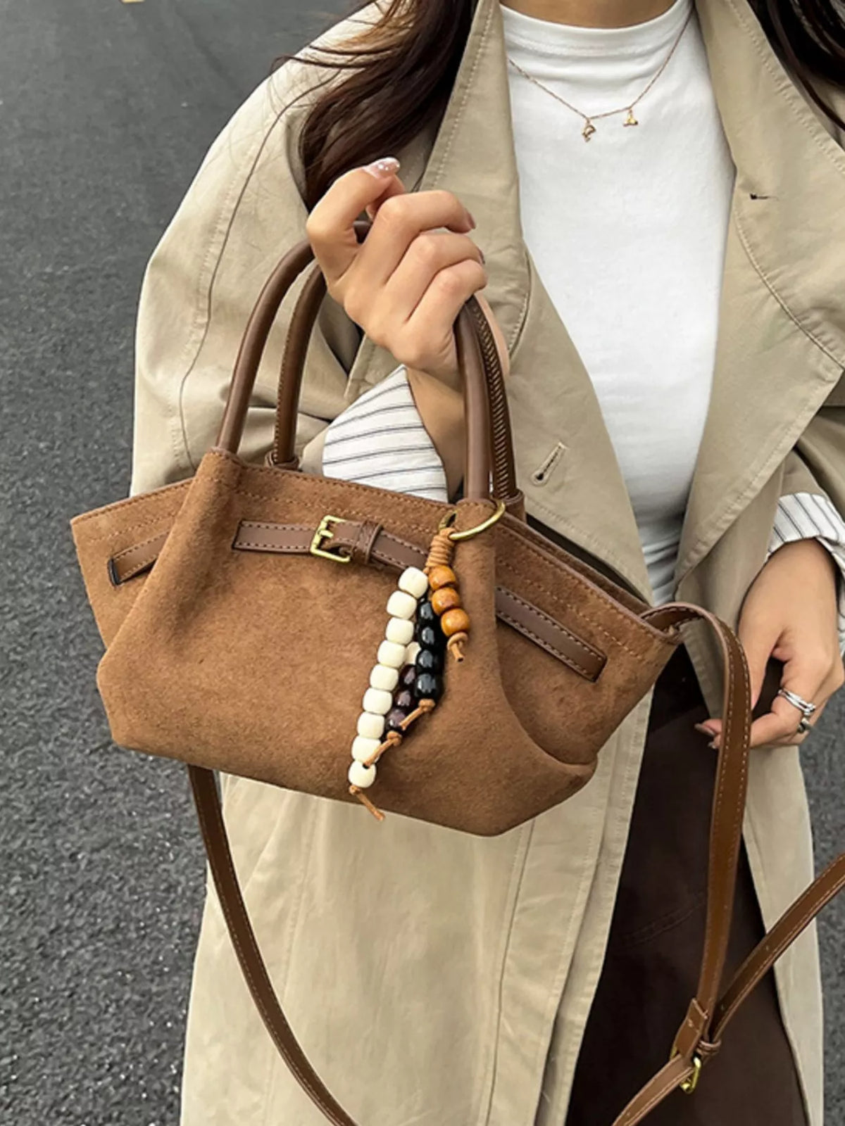Modern Finesse Solace Buckle Decor Tote Bag