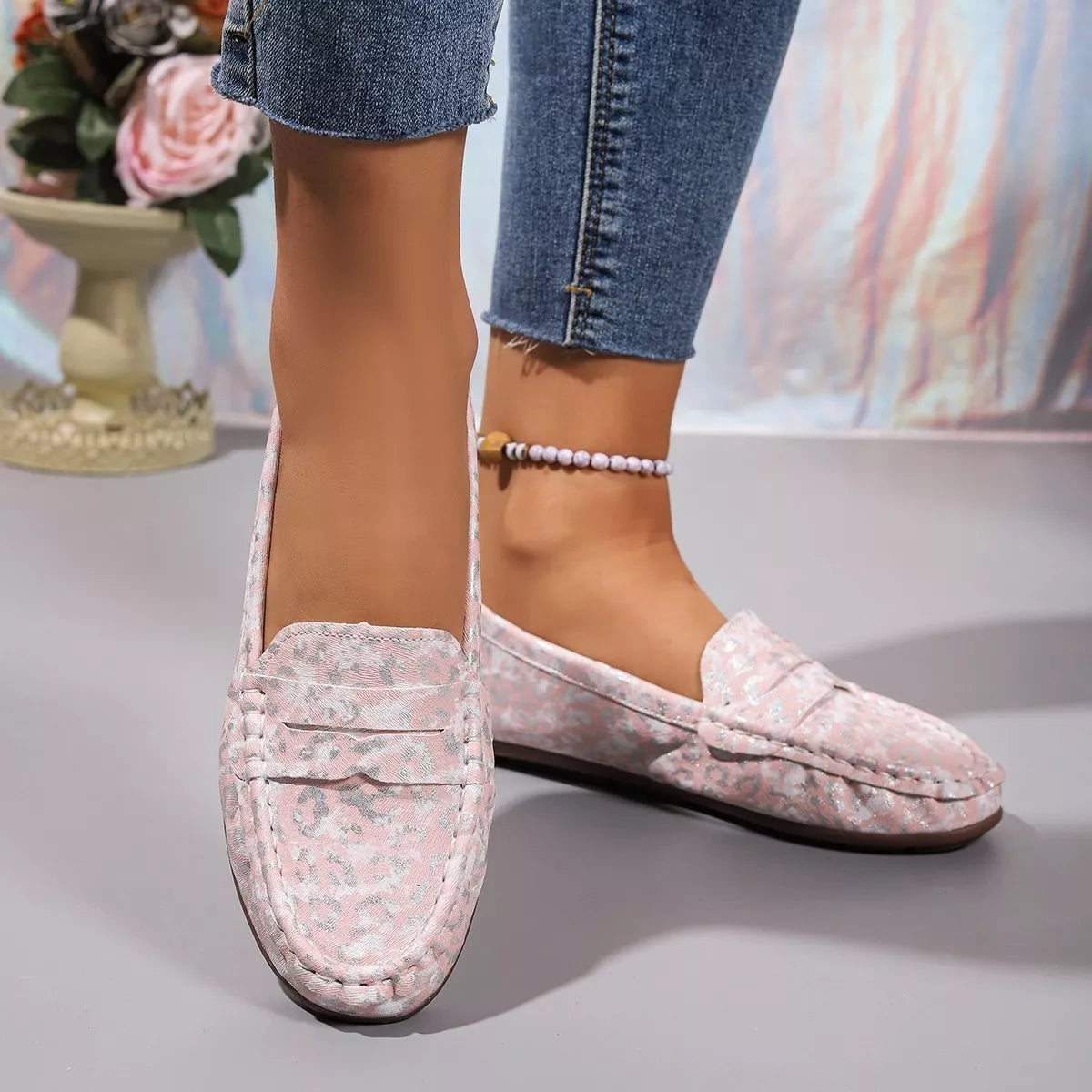 Modern Finesse Reverie Floral Print Slip-Ons
