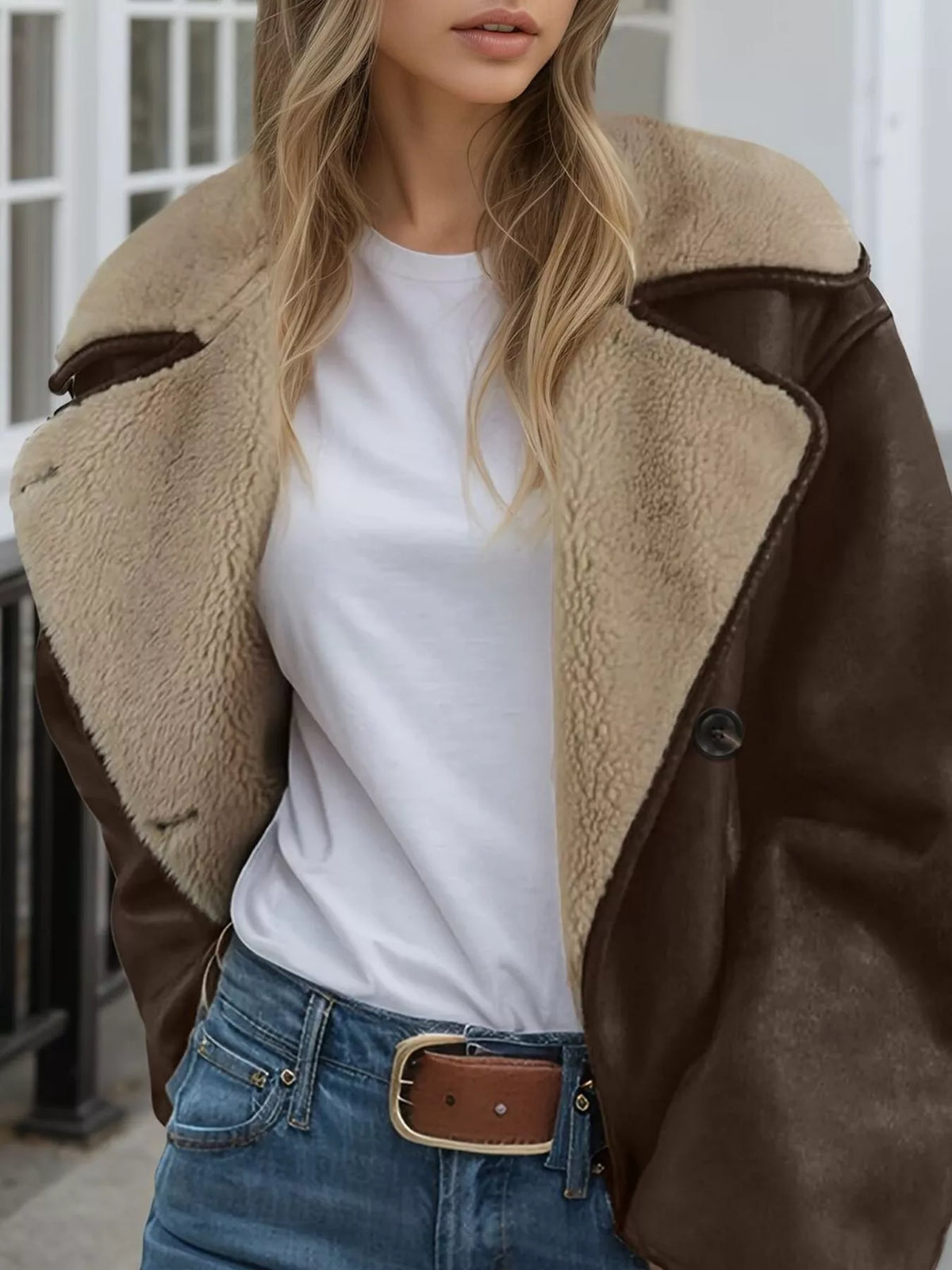 Modern Finesse Reverie Sherpa Lined Button Down Outerwear