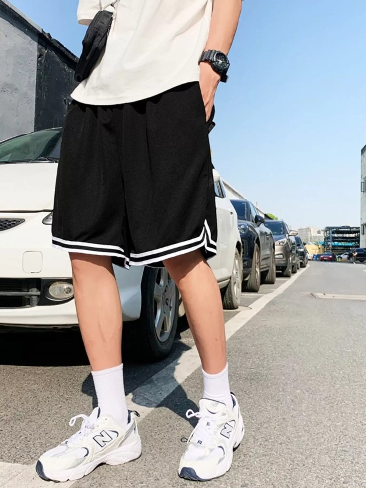 Modern Finesse Mercer Men's Drawstring Striped Shorts — Extended Sizes