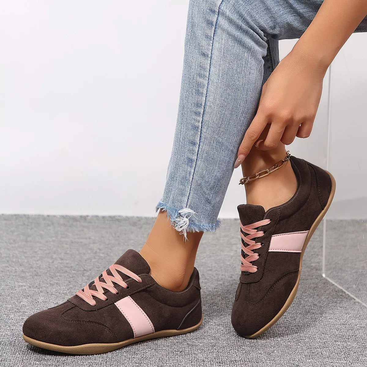 Modern Finesse Ember Round-Toe Flat Sneakers