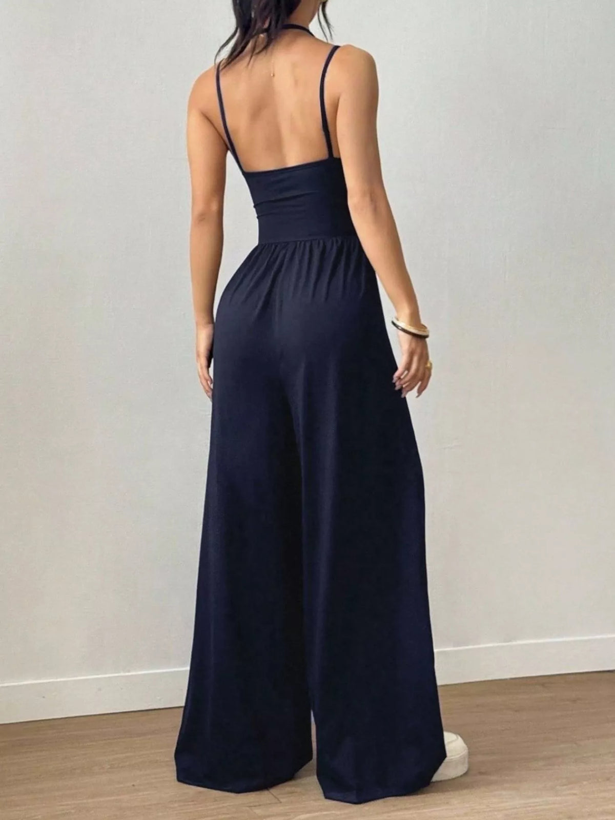 Modern Finesse Brielle Spaghetti Strap Wide-Leg Jumpsuit