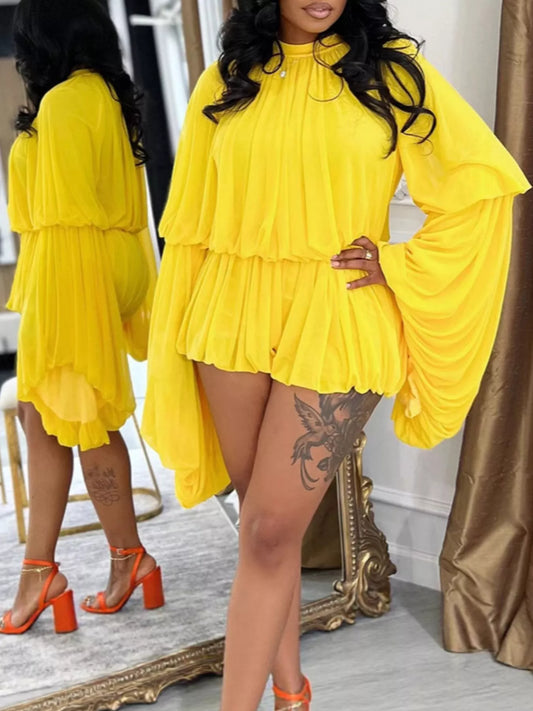 Modern Finesse Marlowe Pleated Bell Sleeve Romper