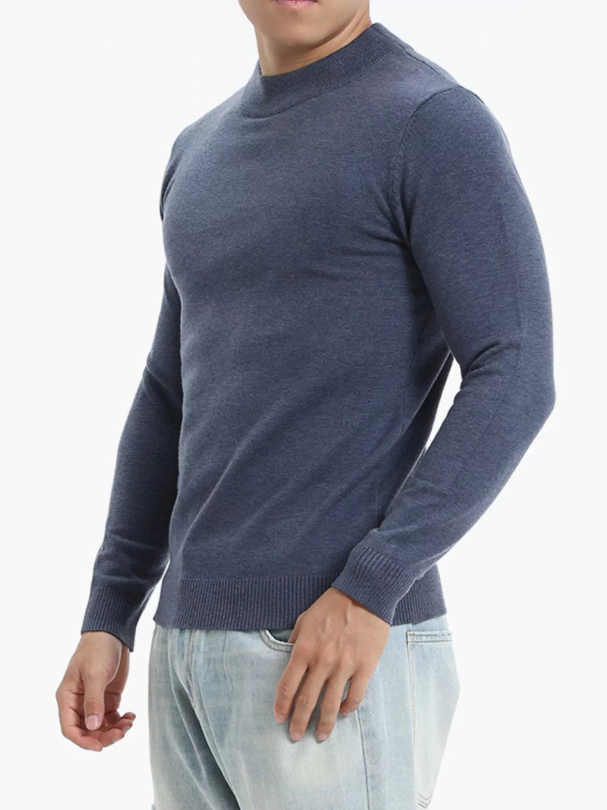 Modern Finesse Quiet Structure Mock-Neck Knit Top - Men's Plus Size