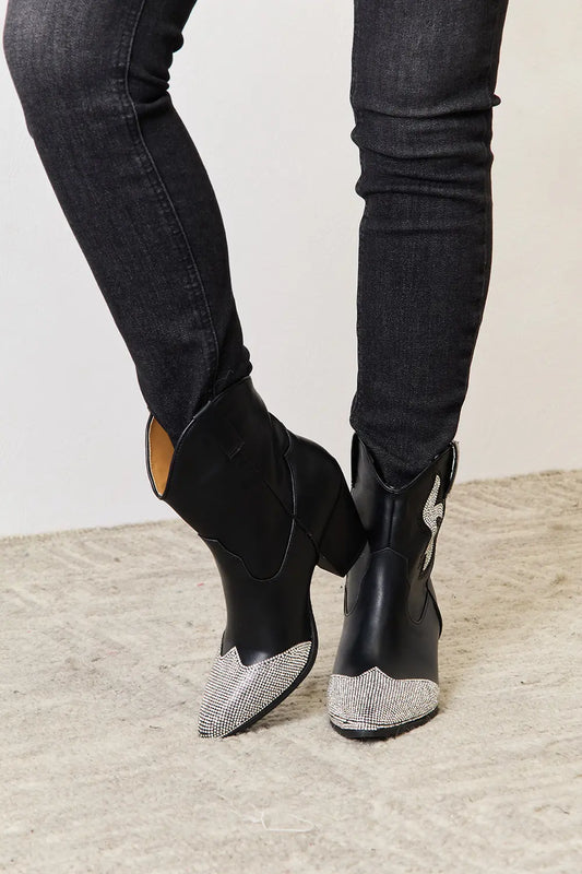 East Lion Corp Amara Rhinestone Pointed-Toe Boots
