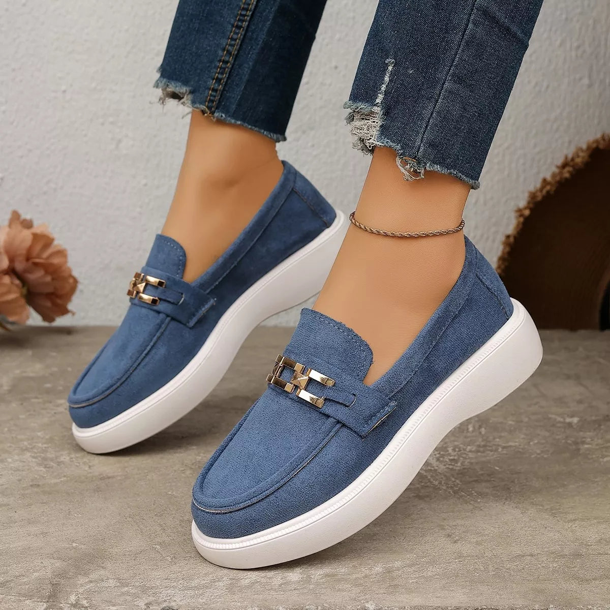 Modern Finesse Solace Round-Toe Slip-Ons