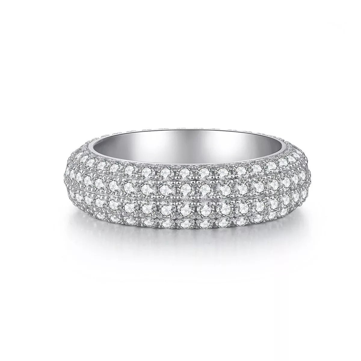 House Of Finesse Sterling Halo Zircon Ring in silver