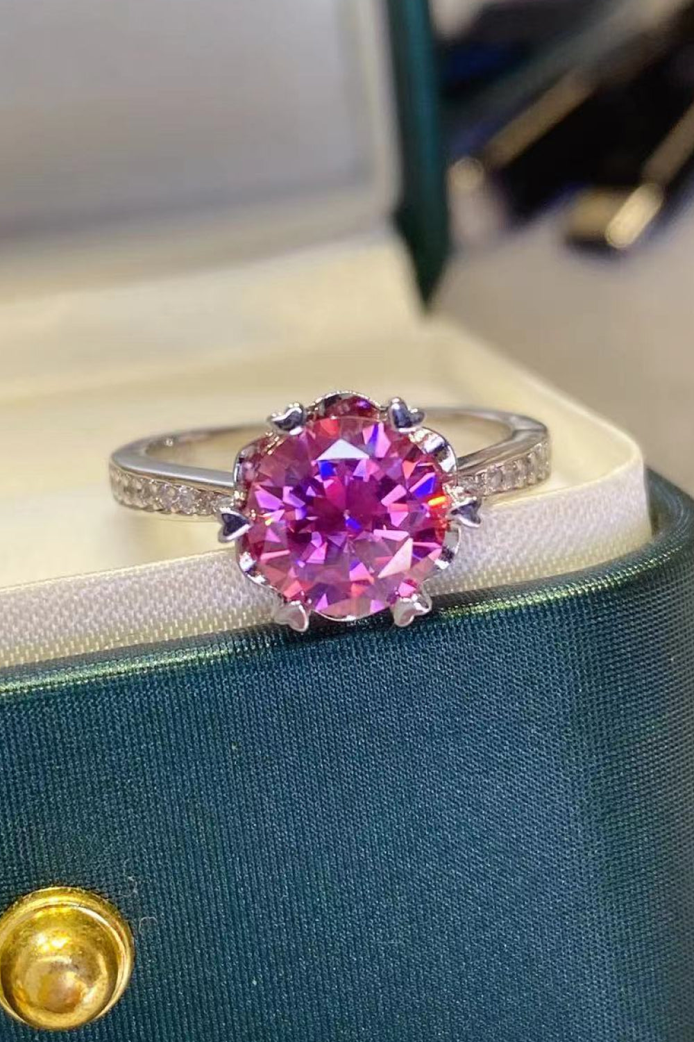 House Of Finesse Rose Radiance 2 Carat Moissanite Ring in pink