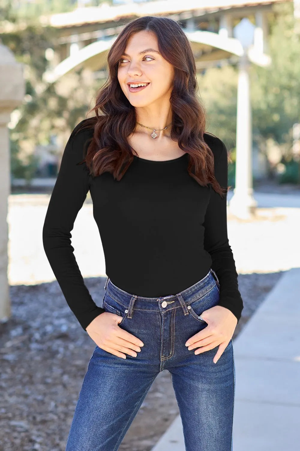 Basic Bae Arden Round Neck Long Sleeve Bodysuit