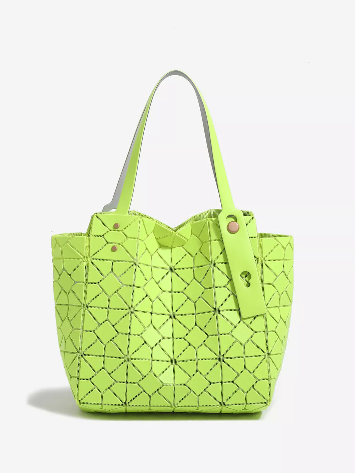 Modern Finesse Prism Lattice PVC Handbag