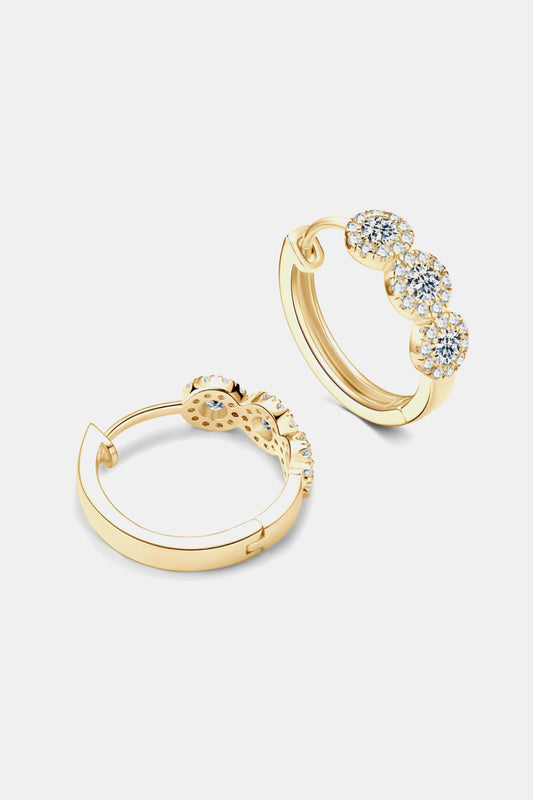 HOF Talia Moissanite 925 Sterling Silver Huggie Earrings