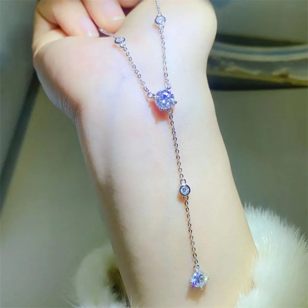 House Of Finesse Celestia 1.5 Carat Moissanite Necklace in silver