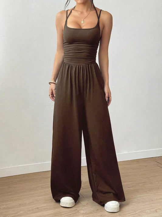 Modern Finesse Brielle Spaghetti Strap Wide-Leg Jumpsuit