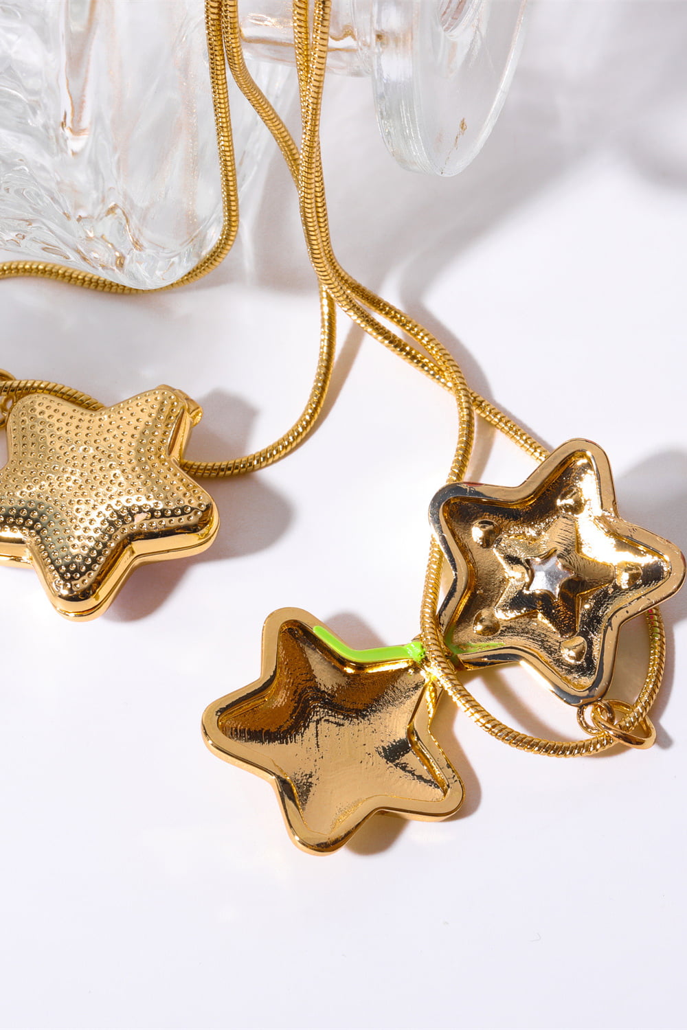 HOF Solace Rhinestone Decor Star Box Pendant Necklace