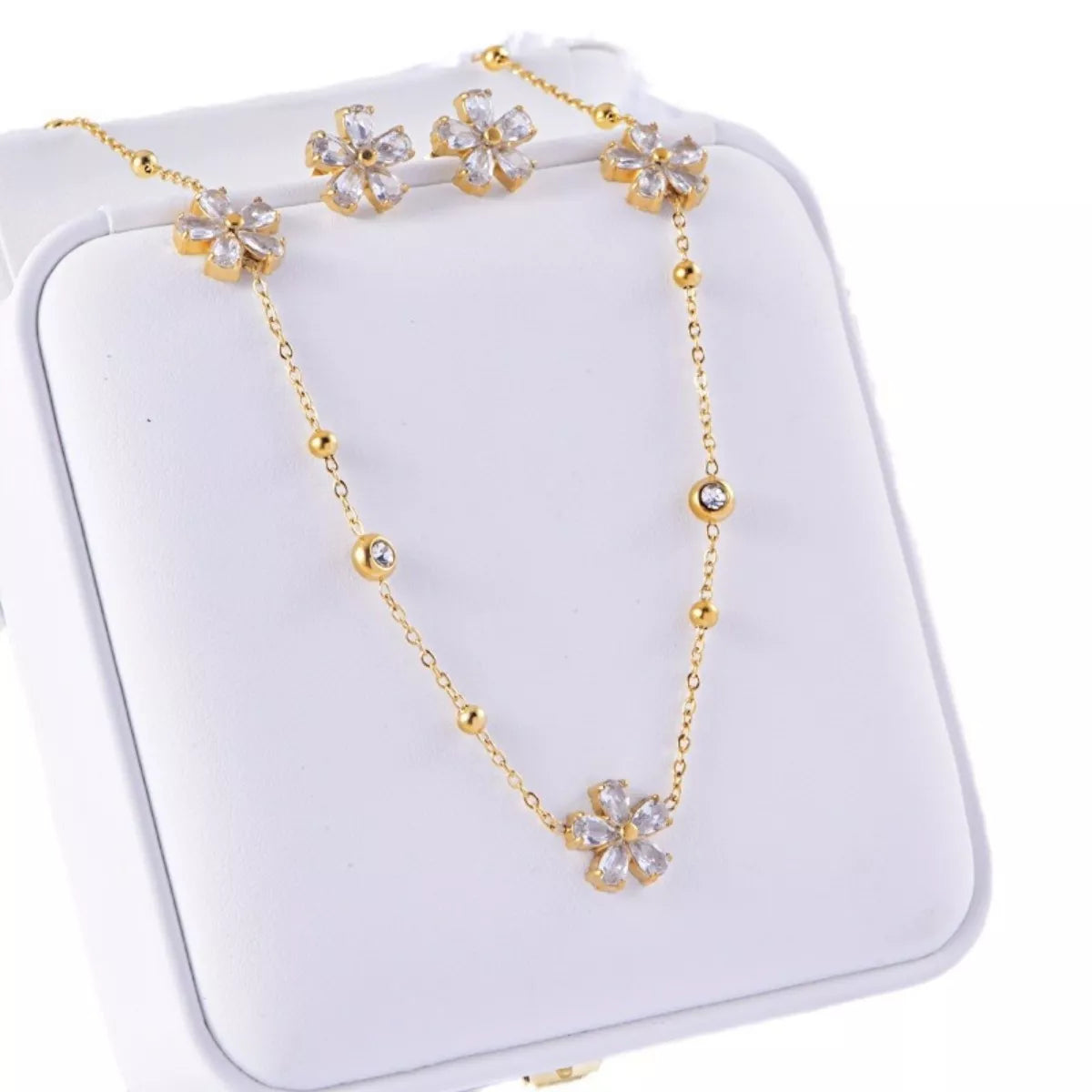 HOF Marlowe 18K Gold-Plated Flower Jewelry Set