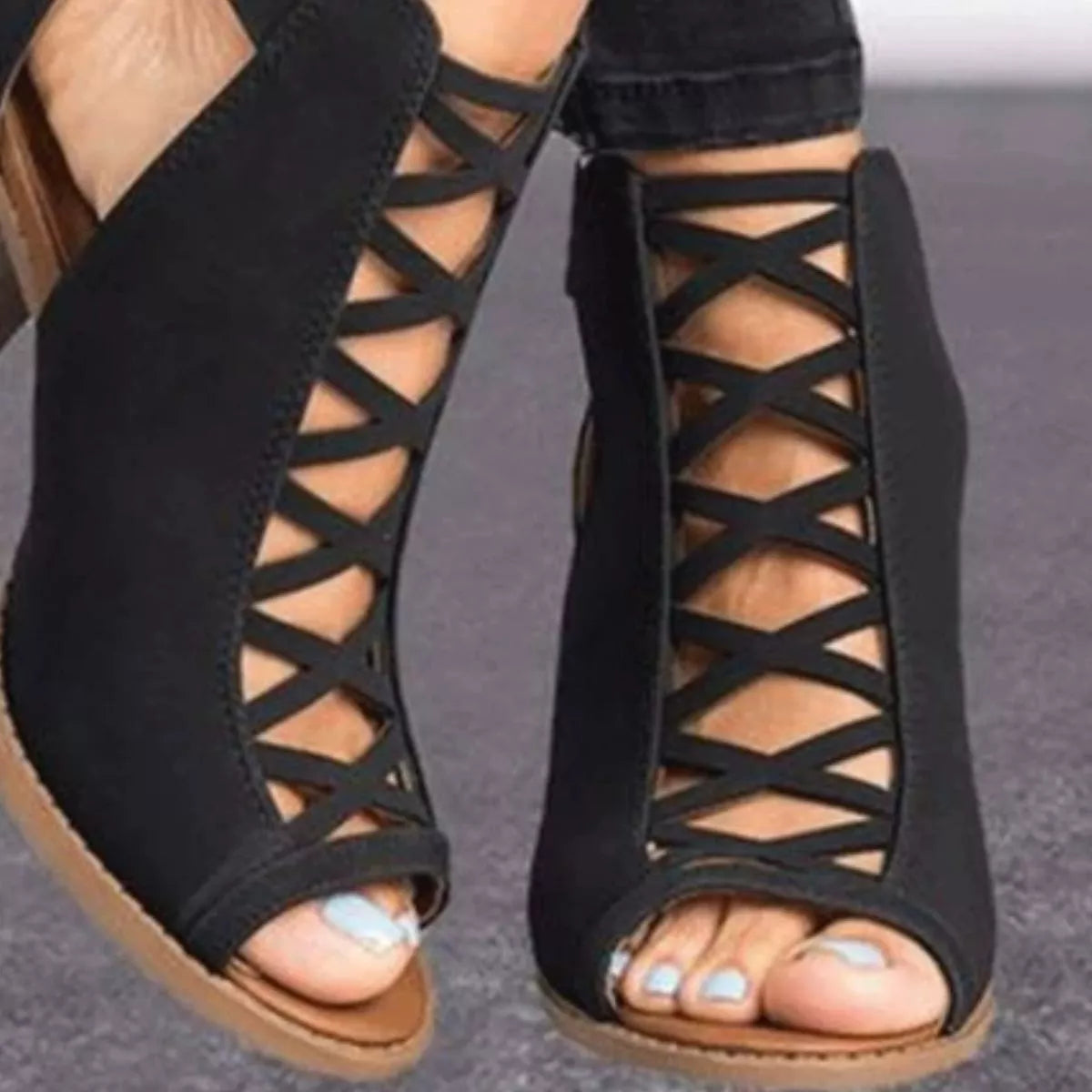 Modern Finesse Sora Peep-Toe Block-Heel Sandals