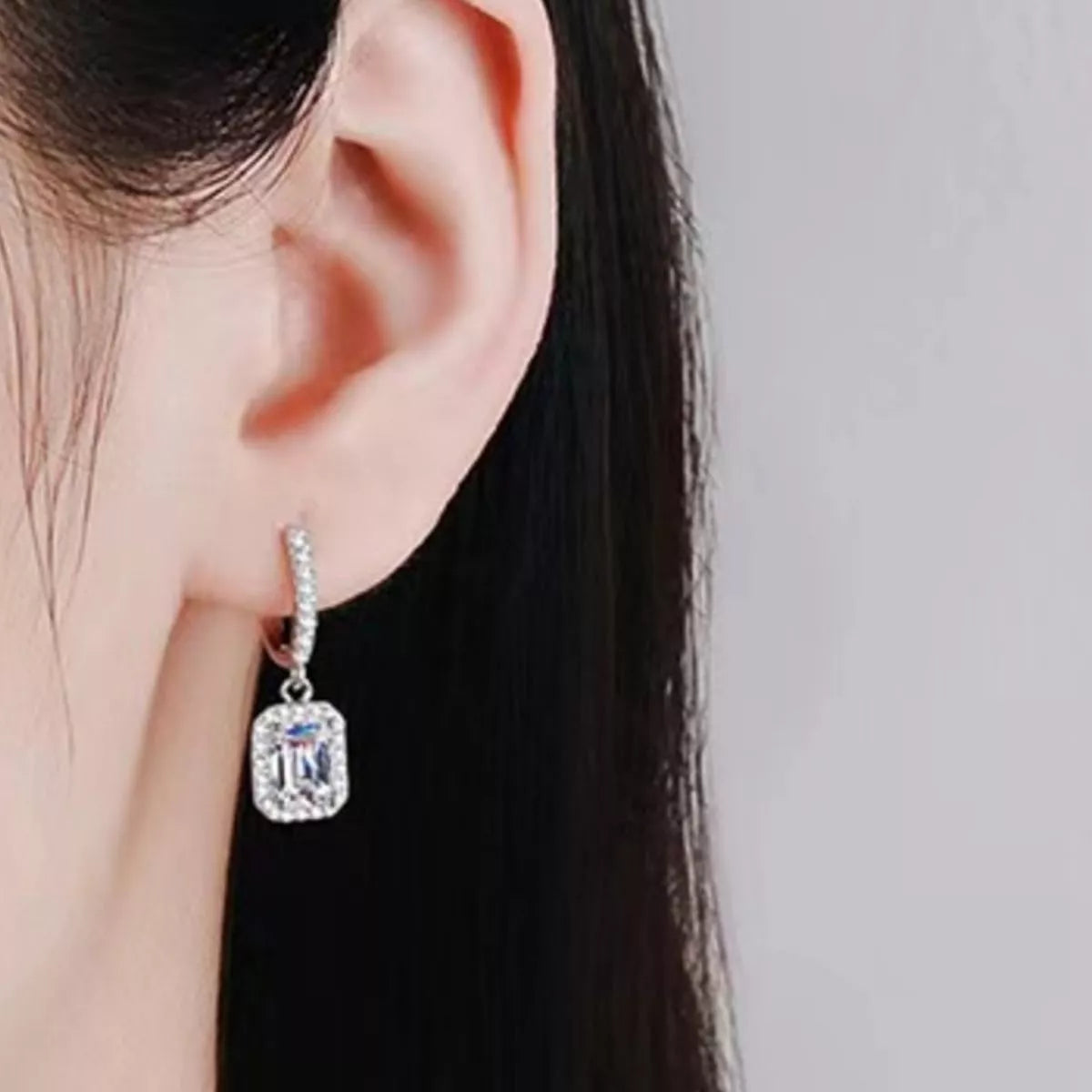 HOF Lena 1 Carat 925 Sterling Silver Moissanite Drop Earrings