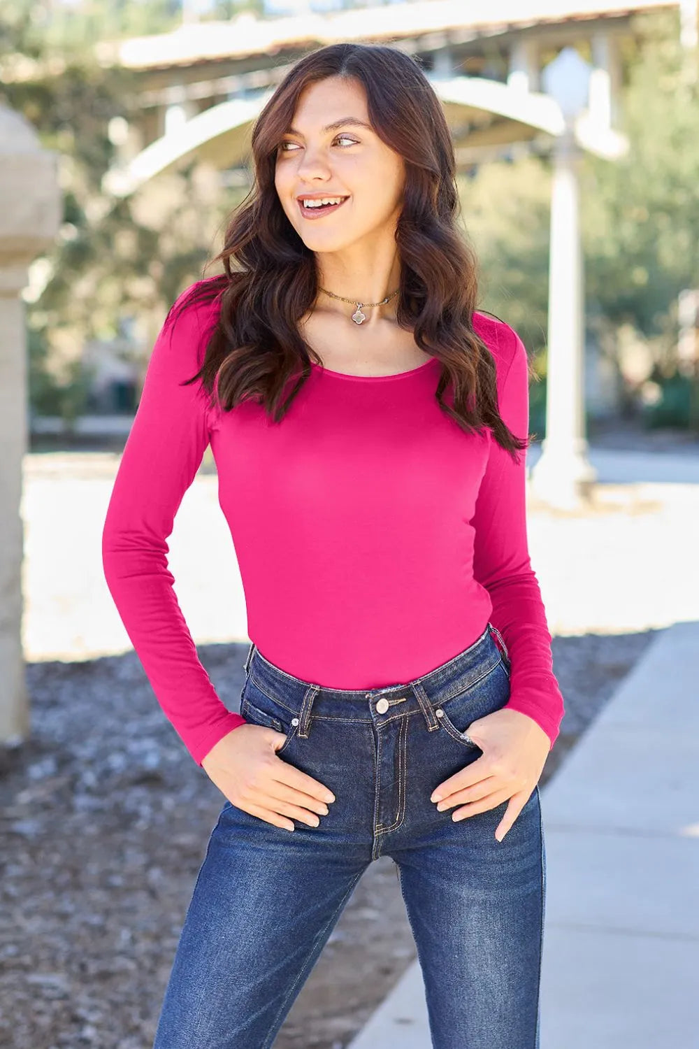 Basic Bae Arden Round Neck Long Sleeve Bodysuit