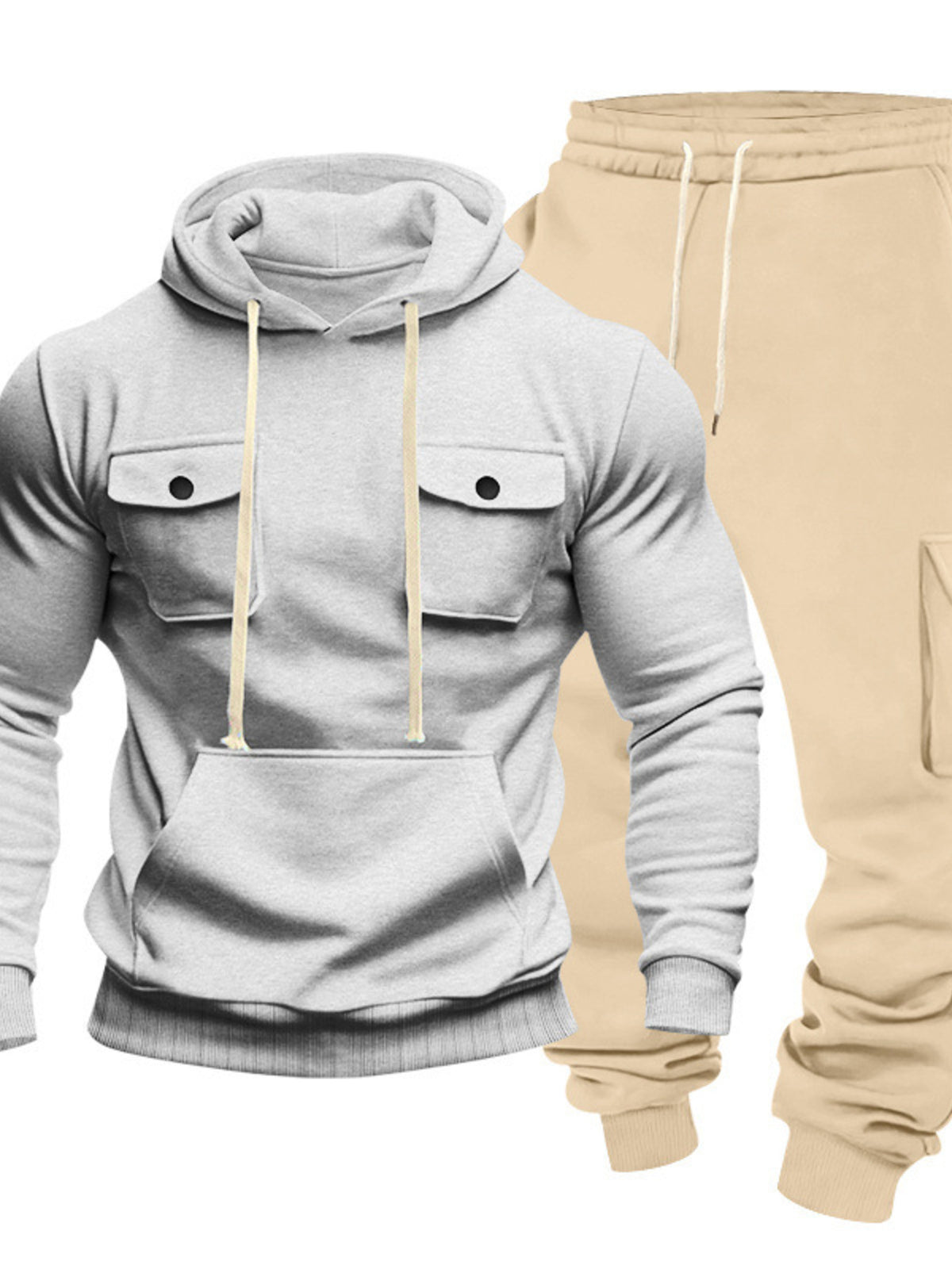 Modern Finesse Rest Mode Hoodie & Sweatpants Set - Men's Plus Size