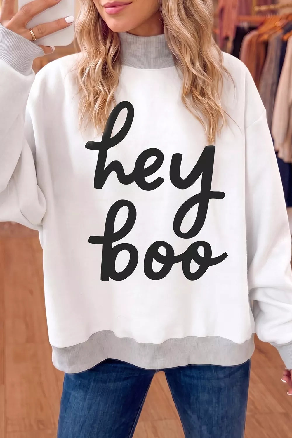 Modern Finesse Reversible Halloween Mock-Neck Tunic Sweatshirt product image