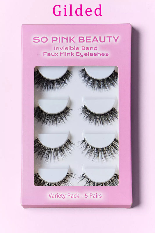 SO PINK BEAUTY Arden Faux Mink Eyelashes Variety Pack 5 Pairs