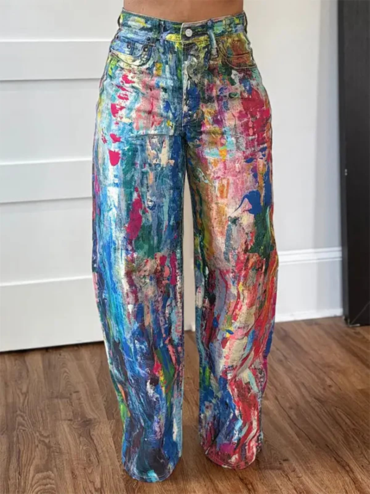 Modern Finesse Elara Painted Wide-Leg Pants