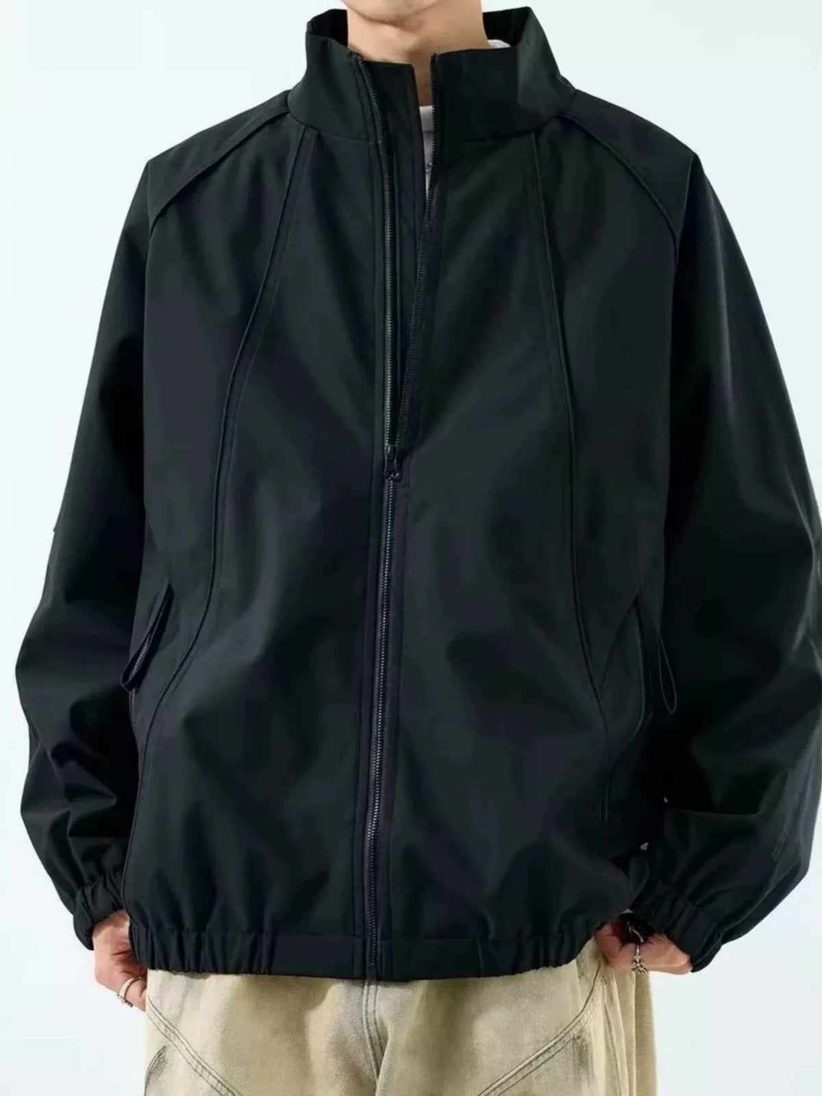 Modern Finesse Grant Men's Zip Up Raglan Sleeve Jacket — Extended Sizes