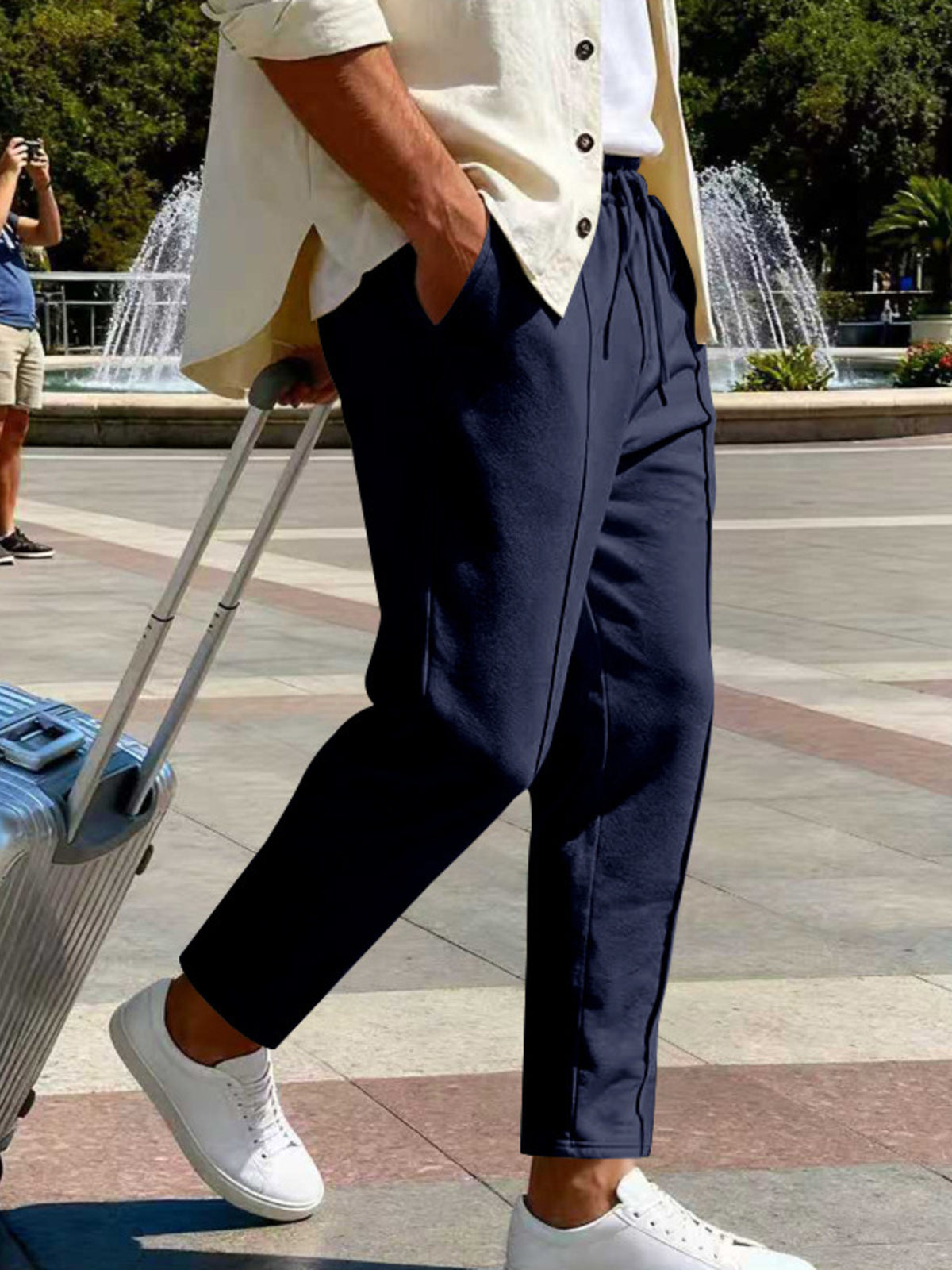 Modern Finesse Motion Ease Drawstring Straight-Leg Pants - Men's Plus Size