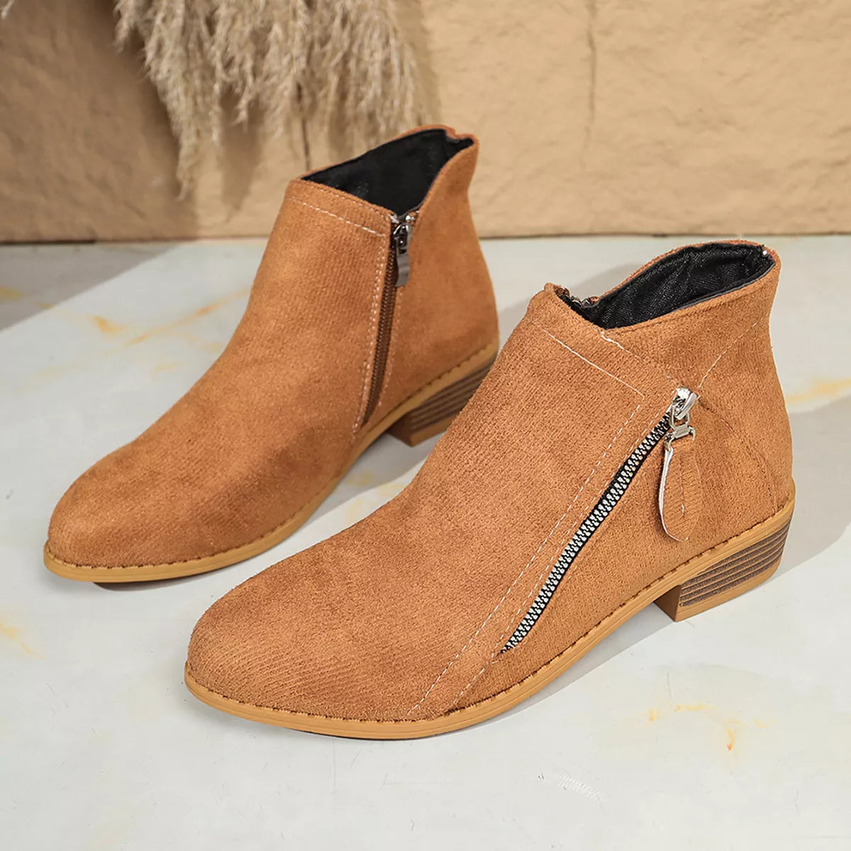 Modern Finesse Gallery Suede Point-Toe Low-Heel Boots - product view 22