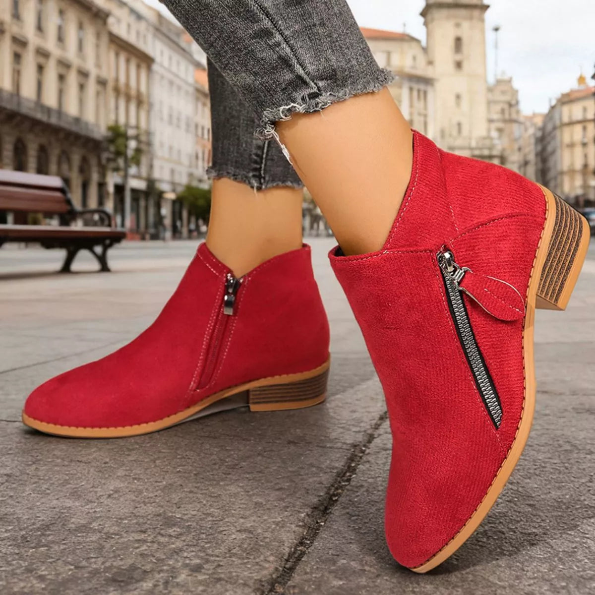 Modern Finesse Gallery Suede Point-Toe Low-Heel Boots - product view 5