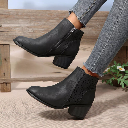 Modern Finesse Poise Point-Toe Mid-Heel Boots - product view 2