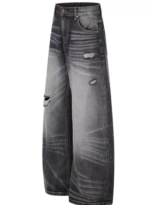Modern Finesse Rook Men's Distressed Wide-Leg Jeans — Extended Sizes