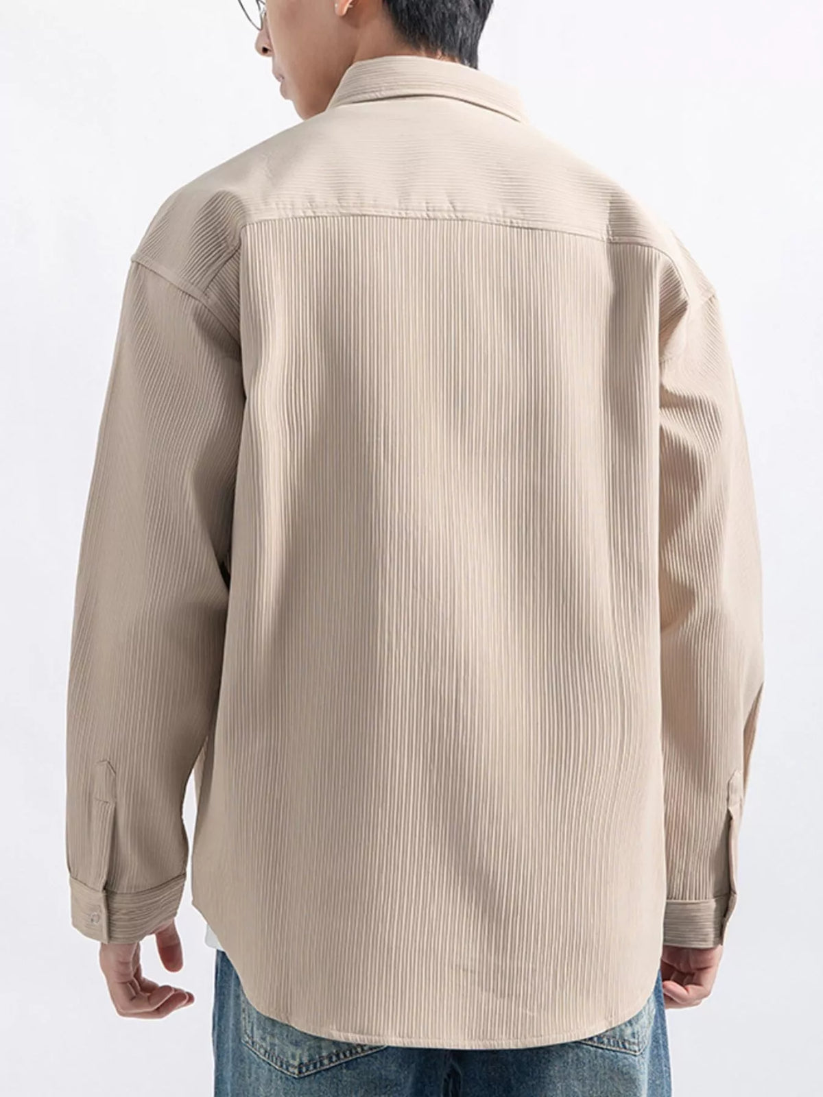 Modern Finesse Textured Pocketed Button-Down Shirt - Men's Plus Size