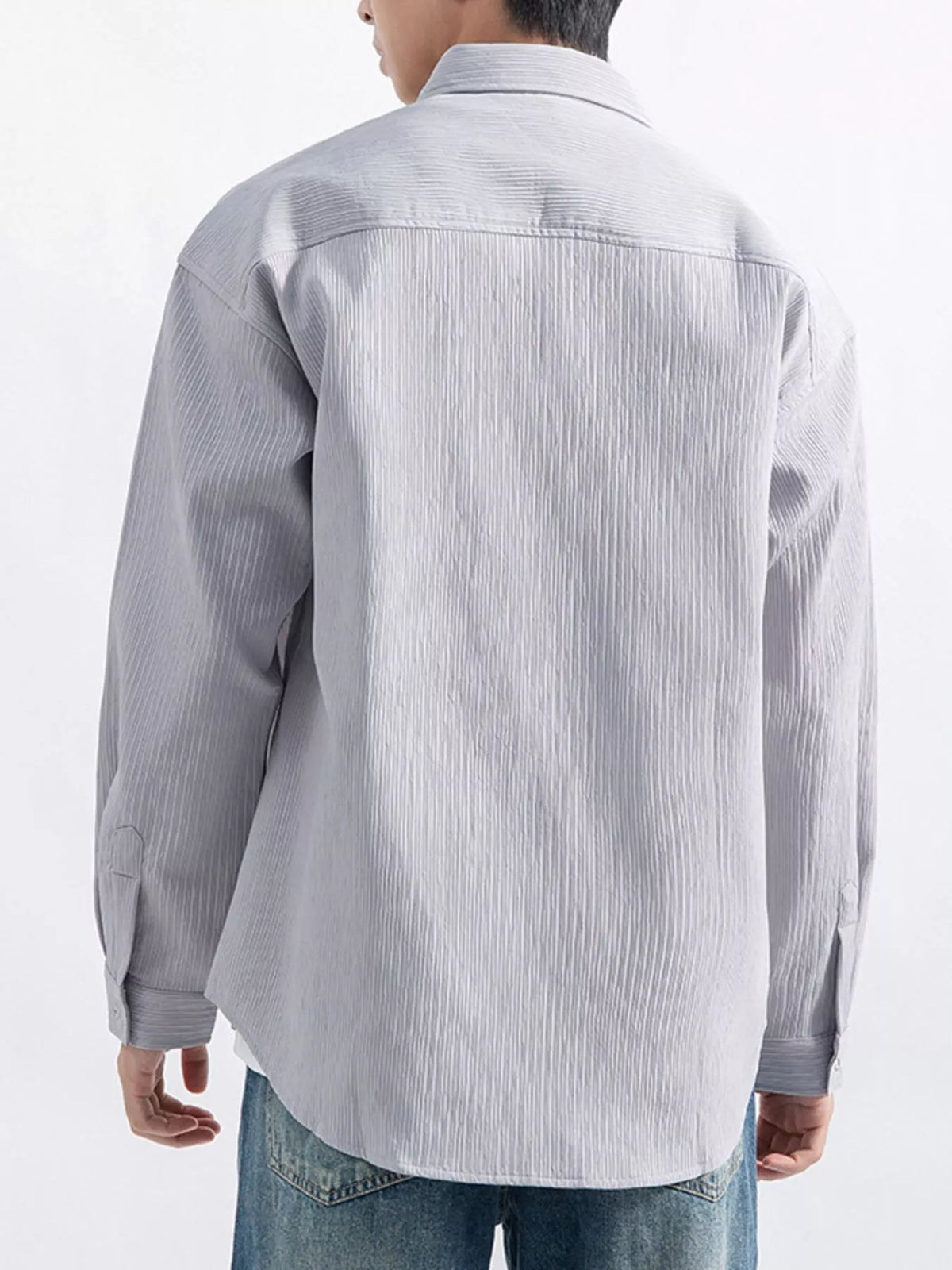 Modern Finesse Textured Pocketed Button-Down Shirt - Men's Plus Size
